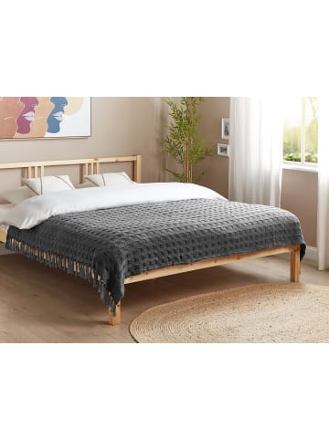 Beliani Tagesdecke BERE in Grau - (W) 200 x (H) 1 x (L) 220 cm