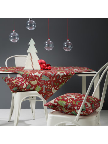 Erwin Müller Jacquard, Baumwollmischung, Gewebt, Gobelin Kissenhülle in rot