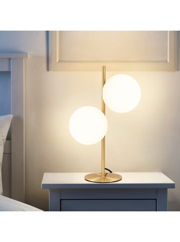 ZMH Tischleuchte 2-flammige E27 gold in Glas