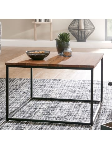 KADIMA DESIGN Couchtisch 60x60x41 cm Massivholz Metall Sofatisch Wohnzimmertisch