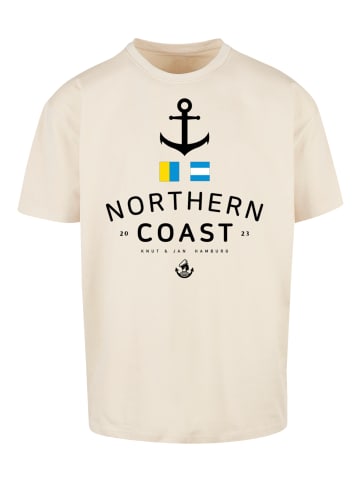 F4NT4STIC T-Shirt Oversized Nordsee Nordic Coast Knut & Jan Hamburg in sand