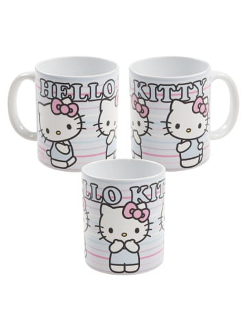 Hello Kitty Hello Kitty Tasse Streifen Kaffeetasse Becher Kaffeebecher 320 ml in blau