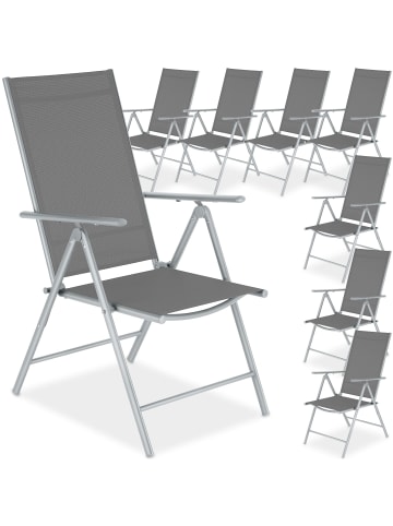 tectake klappbarer Terrassenstuhl mit Textilenem-Gewebe 54,5 x 65 x 107,5 cm