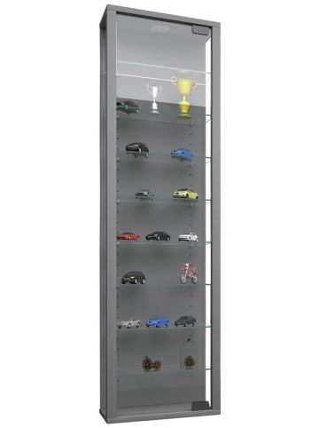 ebuy24 Glasvitrinen StanoMaxi 2 Silberfarben 33 x 18 cm