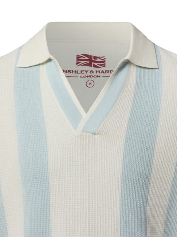 Finshley & Harding London Poloshirt in ecru hellblau - 0001