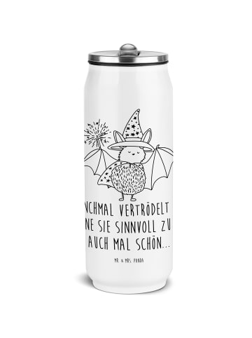 Mr. & Mrs. Panda wander trinkflasche Fledermaus Zauberer mit Spruch in Weiß