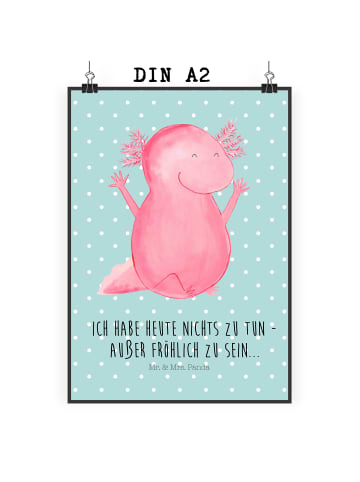 Mr. & Mrs. Panda Print Axolotl Hurra mit Spruch in Türkis Pastell