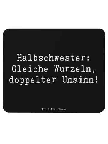 Mr. & Mrs. Panda Mauspad Halbschwester Unsinn mit Spruch in Schwarz