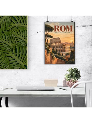 Plakat Kolosseum nostalgisch Design mit Spruch in Weiß