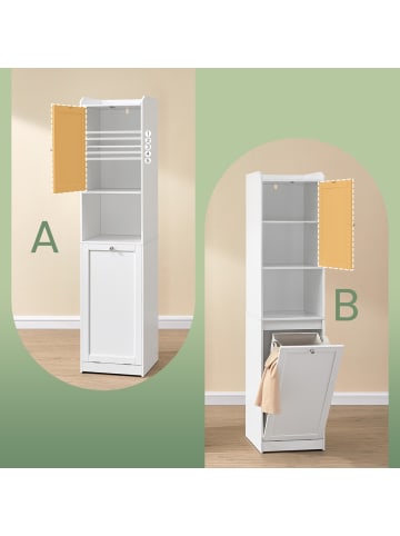 VASAGLE Badschrank in Wolkenweiß - (B)40 x (H)170 x (T)40 cm
