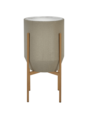 Beliani Indoor Blumentopf HYBRIDUM in Grau/Gold - (W) 33 x (H) 62 x (L) 33 cm