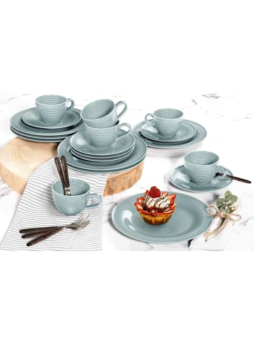 Seltmann Weiden 6er Set Kaffeetassen mit Untertassen Beat Color Glaze 260 ml in Arktisblau