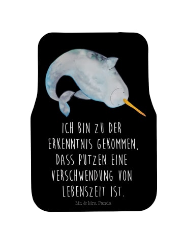 Mr. & Mrs. Panda Fußmatte Auto Narwal mit Spruch in Schwarz