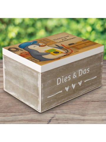 Mr. & Mrs. Panda Holzkiste Elektriker Leidenschaft Design mit Sp... in Weiß