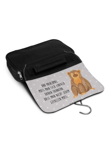 Mr. & Mrs. Panda beautycase Affe mit Spruch in Grau Pastell