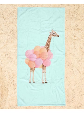 Juniqe Strandtuch "Party Giraffe" in Orange & Rosa