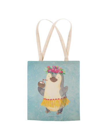Mr. & Mrs. Panda Tote Bag Pinguin Kokosnuss ohne Spruch in Eisblau