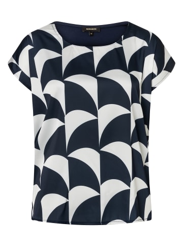 More & More Printshirt in geometrical print ink blue offwhite
