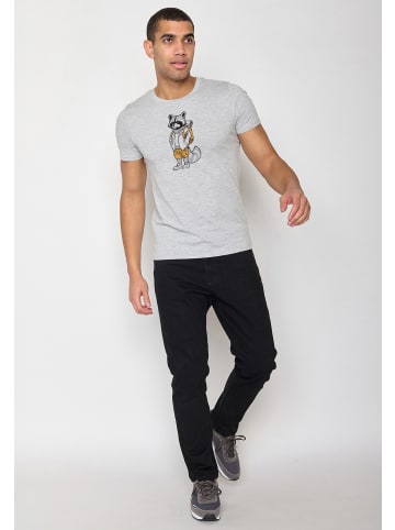 GreenBomb T-Shirt Animal Raccoon Hike in Heidekraut Grau
