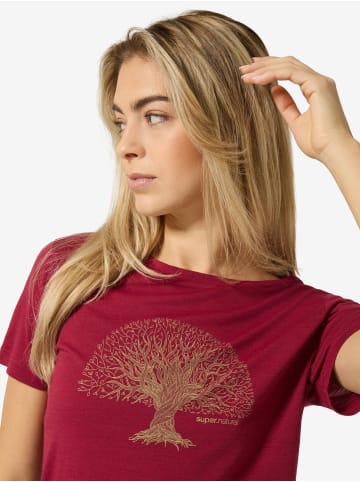super.natural Merino T-Shirt W TREE OF KNOWLEDGE TEE in rot