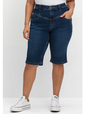 sheego Jeansbermudas in dark blue denim