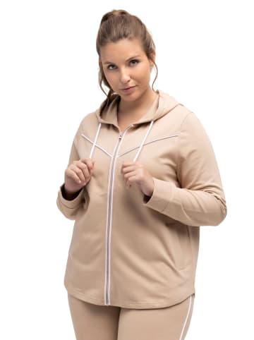 Ulla Popken Sweatjacke in sand