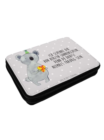 Mr. & Mrs. Panda Federmappe Koala Geschenk mit Spruch in Grau Pastell