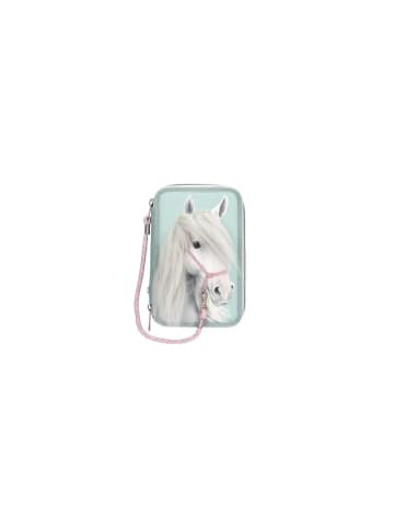 Depesche Federtasche 3 Fach, Miss Melody mit Pferdekopf Applikation, Mähne, salbeigrün