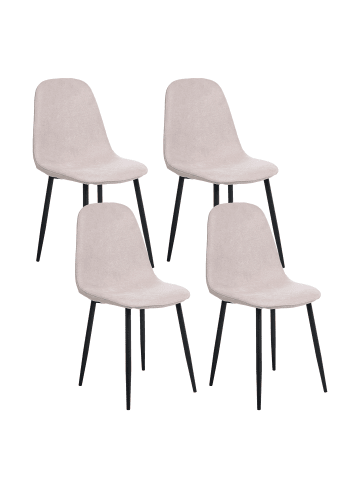 Beliani 4er-Set Esszimmerstuhl CRANDALL in Beige/Schwarz