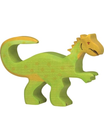 Holztiger Oviraptor aus Holz in grün