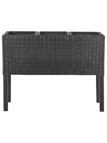 Beliani 2-tlg Outdoor Blumentopf CARAGANA in Schwarz