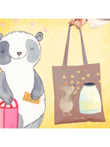 Mr. & Mrs. Panda Tasche Maus Sterne ohne Spruch in Braun Pastell