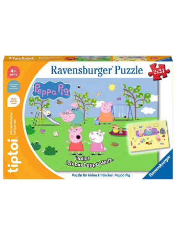 Ravensburger Beschäftigungsspiel Puzzle 24 Teile tiptoi® Puzzle für kleine Entdecker: Peppa Pig - 2x24 Teile Ab 4 Jahre in bunt