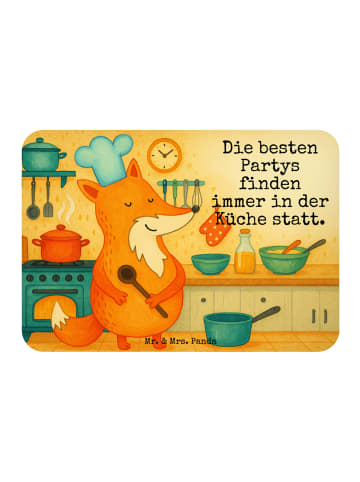 Mr. & Mrs. Panda Magnet Fuchs Koch Design mit Spruch in Weiß