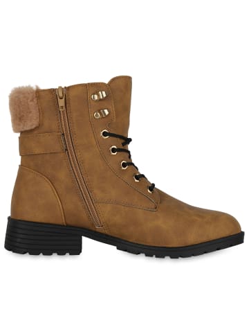 VAN HILL Worker Boots Elizabeth in Hellbraun