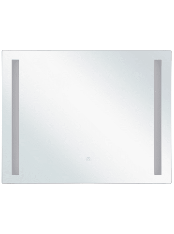 Beliani Badezimmerspiegel LIRAC in Silber - (W) 70 x (H) 60 x (L) 4 cm Horizontal
