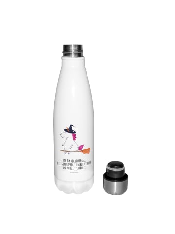Mr. & Mrs. Panda Trinkflasche Einhorn Hexe mit Spruch in Weiß