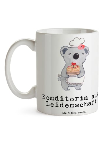 Mr. & Mrs. Panda Keramiktasse Konditorin Leidenschaft mit Spruch in Weiß