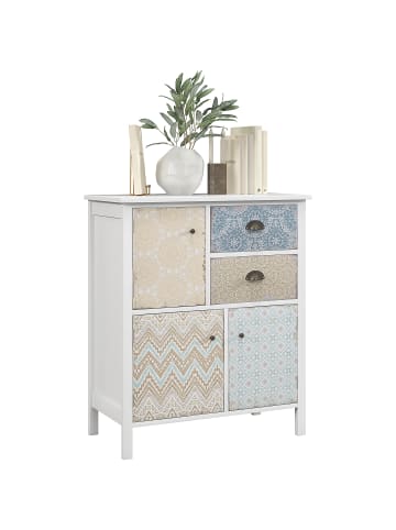 HOMCOM Kommode-34T x 68B x 80H cm-Weiß