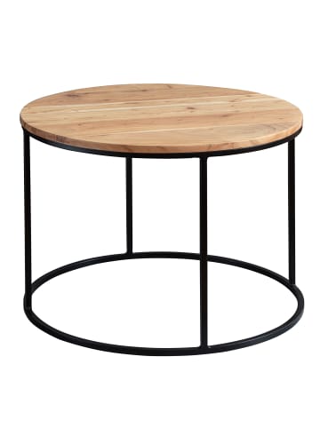 KADIMA DESIGN Couchtisch 60x43x60 cm Massivholz / Metall Sofatisch, Design