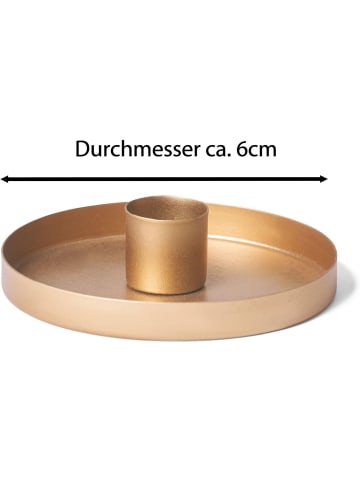 Novaliv 8er-Set Tafelkerzenhalter Gold Durchmesser 6cm Adventskranz Kerzentell in Gold