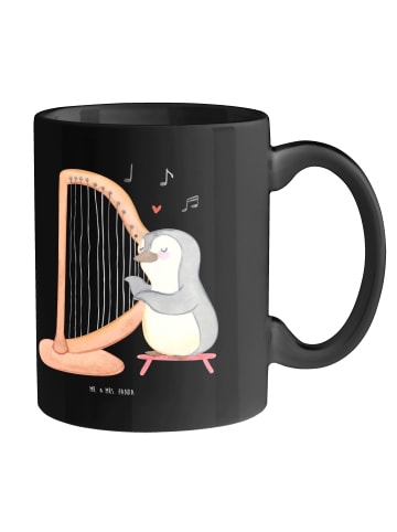 Mr. & Mrs. Panda Kaffeebecher Harfe mit Stil mit Spruch in Schwarz