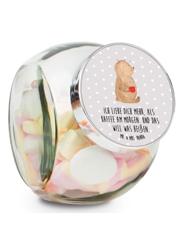 Mr. & Mrs. Panda gewürzglas Bär Morgenkaffee mit Spruch in Grau Pastell