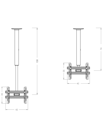 VCM  VESA TV Deckenhalterung CM3 Double in Silber