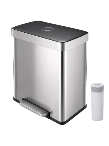 relaxdays Mülleimer in Silber - 2x 30 l