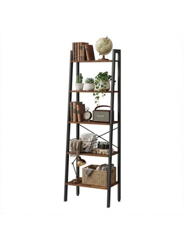 VASAGLE Standregal Barnet in Vintagebraun-Schwarz - (B)56 x (H)172 x (T)34 cm