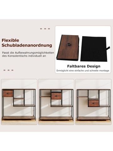COSTWAY Konsolentisch 35 x 100 x 95 cm in Braun