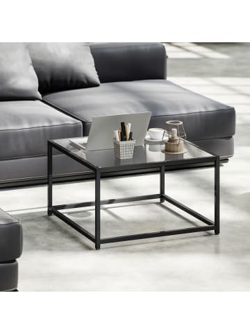 HOMCOM Couchtisch-68L x 68B x 39H cm-Schwarz