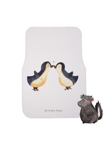 Mr. & Mrs. Panda Fußmatte Auto Pinguin Liebe ohne Spruch in Weiß