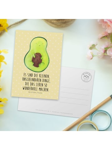 Mr. & Mrs. Panda Wanddeko Avocado Kern mit Spruch in Gelb Pastell
